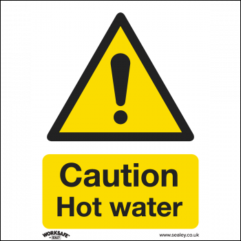 Sealey SS38V1 Worksafe® Caution Hot Water Safety Sign - Self-Adhesive Vinyl