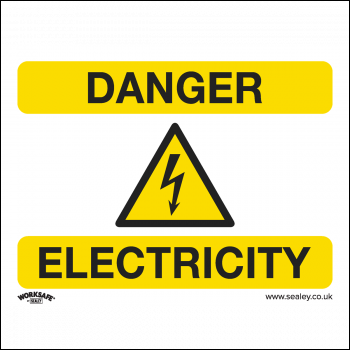 Sealey SS41P1 Worksafe® Danger Electricity Safety Sign - Rigid Plastic