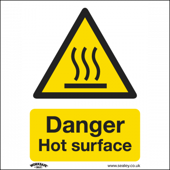Sealey SS42P10 Worksafe® Danger Hot Surface Safety Sign, Rigid Plastic - Pack of 10