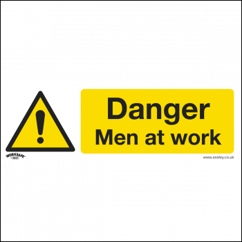 Sealey SS46P10 Worksafe® Danger Men At Work Safety Sign, Rigid Plastic - Pack of 10