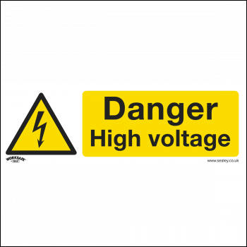 Sealey SS48P1 Worksafe® Danger High Voltage Safety Sign - Rigid Plastic