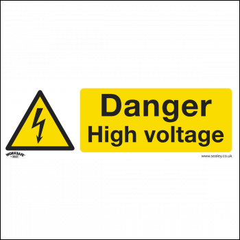 Sealey SS48V10 Worksafe® Danger High Voltage Safety Sign, Self-Adhesive Vinyl - Pack of 10