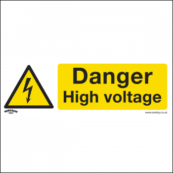 Sealey SS48V1 Worksafe® Danger High Voltage Safety Sign - Self-Adhesive Vinyl