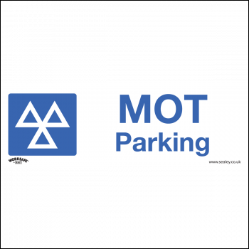 Sealey SS49V10 Worksafe® MOT Parking Safety Sign, Self-Adhesive Vinyl - Pack of 10