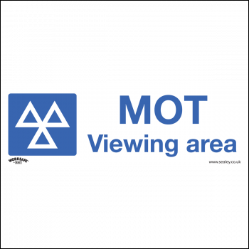 Sealey SS50P1 Worksafe® MOT Viewing Area Safety Sign - Rigid Plastic