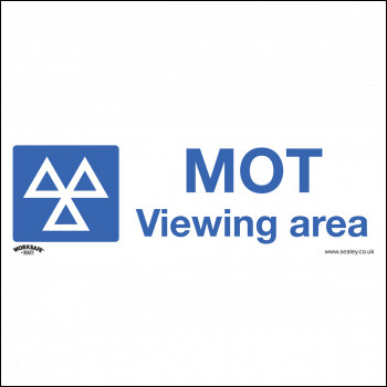 Sealey SS50V10 Worksafe® MOT Viewing Area Safety Sign, Self-Adhesive Vinyl - Pack of 10