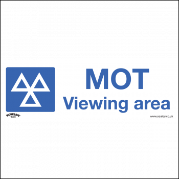 Sealey SS50V1 Worksafe® MOT Viewing Area Safety Sign - Self-Adhesive Vinyl