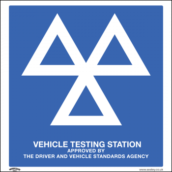 Sealey SS51A1 Worksafe® MOT Testing Station Safety Sign - Aluminium Composite