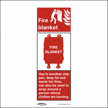 Sealey SS53V1 Worksafe® Fire Blanket Safety Sign - Self-Adhesive Vinyl