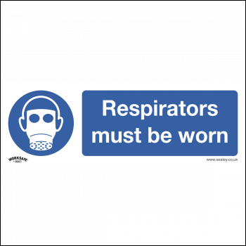 Sealey SS56P10 Mandatory Safety Sign - Respirators Must Be Worn - Rigid Plastic - Pack of 10