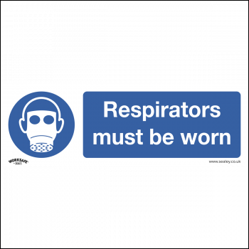 Sealey SS56V10 Mandatory Safety Sign - Respirators Must Be Worn - Self-Adhesive Vinyl - Pack of 10