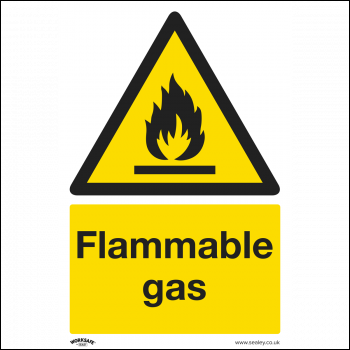 Sealey SS59P1 Warning Safety Sign - Flammable Gas - Rigid Plastic