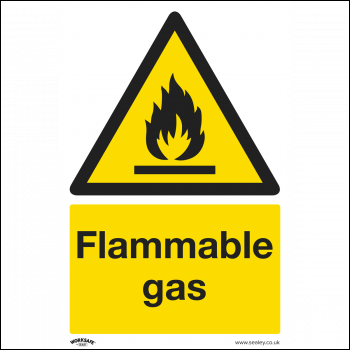 Sealey SS59V10 Warning Safety Sign - Flammable Gas - Self-Adhesive Vinyl - Pack of 10