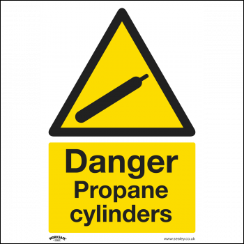 Sealey SS62P10 Worksafe® Danger Propane Cylinders Safety Sign, Rigid Plastic - Pack of 10