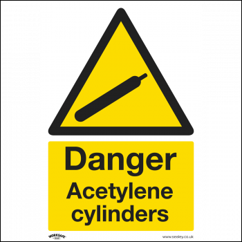 Sealey SS63V1 Worksafe® Danger Acetylene Cylinders Safety Sign - Self-Adhesive Vinyl