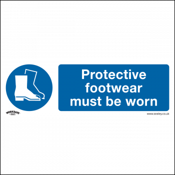 Sealey SS7P1 Worksafe® Protective Footwear Must Be Worn Safety Sign - Rigid Plastic
