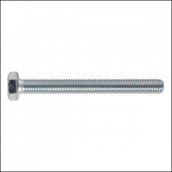 Sealey SS875 8.8 Zinc Plated HT Setscrew M8 x 75mm, DIN 933 - Pack of 25