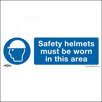 Sealey SS8V1 Worksafe® Safety Helmets Must Be Worn In This Area Safety Sign - Self-Adhesive Vinyl