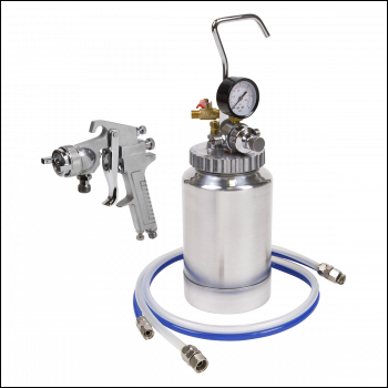 Sealey SSG1P Pressure Pot System with Spray Gun & Hoses 1.8mm Set-Up