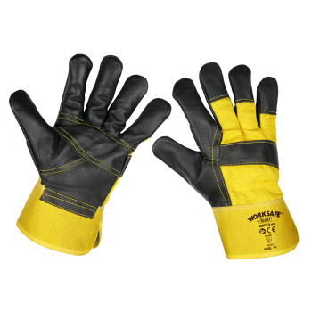 Sealey SSP13/6 Worksafe® Rigger's Gloves with Hide Palm - Pack of 6 Pairs