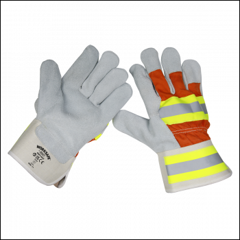 Sealey SSP14HV Worksafe® Reflective Rigger's Gloves - Pair