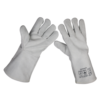 Sealey SSP151 Worksafe Heavy-Duty Leather Lined Welding Gauntlets, Extra-Large - Pair