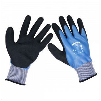 Sealey SSP49L/6 Worksafe® Waterproof Latex Gloves, Large - Pack of 6 Pairs