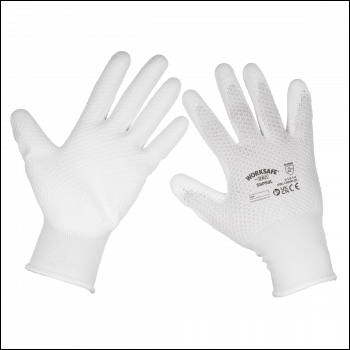 Sealey SSP50L/B120 Worksafe® White Precision Grip Gloves, Large - Box of 120 Pairs