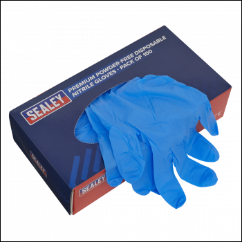 Sealey SSP55XL Premium Powder-Free Disposable Nitrile Gloves Extra-Large Pack of 100