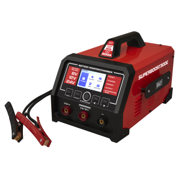 Sealey SUPERBOOST300E 6/12/24V Battery Starter/Charger 300A/230V