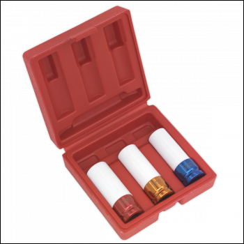 Sealey SX031 Alloy Wheel Impact Socket Set 1/2 inch Sq Drive 3pc