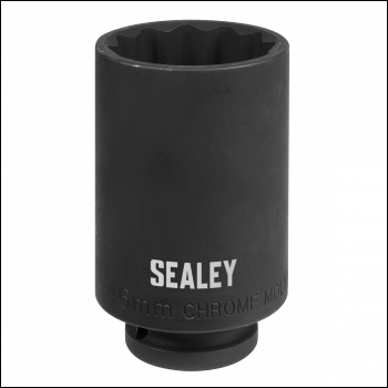 Sealey SX046 Impact Socket 1/2 inch Sq Drive 12-Point 46mm