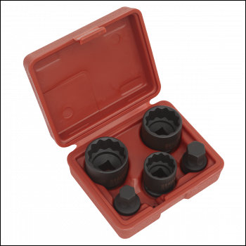 Sealey SX053 Impact Hub Socket & Socket Bit Set 1/2 inch Sq Drive 12-Point 5pc