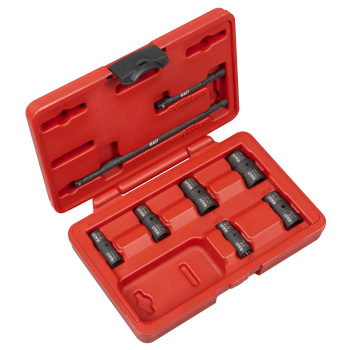 Sealey SX08 Flip Socket Set 1/4 inch Sq Drive 12-Point 8pc
