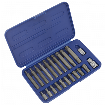 Sealey SX105 Premier Ribe Bit Set 3/8 inch  & 1/2 inch Sq Drive 22pc