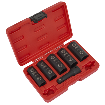 Sealey SX271 Impact Wheel Nut/Removal Flip Socket Set 1/2 inch Sq Drive 6pc