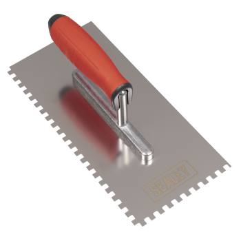 Sealey T7806 Stainless Steel 6mm Notched Trowel with Rubber Handle 270mm