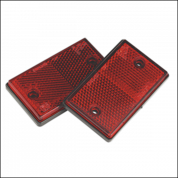 Sealey TB24 Reflex Reflector Oblong Red - Pack of 2