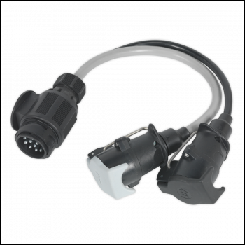 Sealey TB55 Conversion Lead 13-Pin Euro to 7-Pin N & S Type Plugs 12V