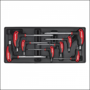 Sealey TBT06 Premier T-Handle Ball-End Hex Key Set with Tool Tray 8pc