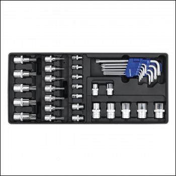 Sealey TBT08 Tool Tray with TRX-Star* Key, Socket Bit & Socket Set 35pc