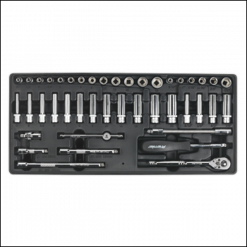 Sealey TBT19 Premier Socket Set with Tool Tray 1/4 inch Sq Drive 43pc