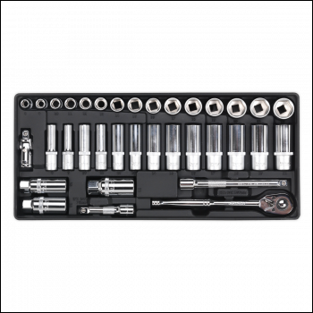 Sealey TBT20 Premier Socket Set with Tool Tray 3/8 inch Sq Drive 35pc