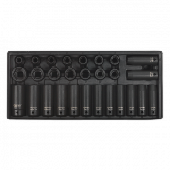 Sealey TBT24 Premier Impact Socket Set with Tool Tray 1/2 inch Sq Drive 28pc