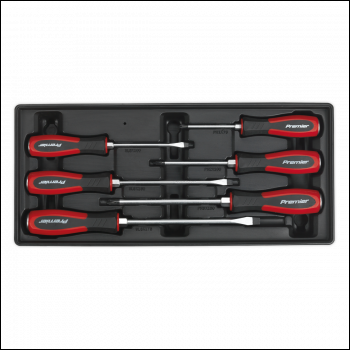 Sealey TBT29 Premier Hammer-Thru Screwdriver Set with Tool Tray 6pc