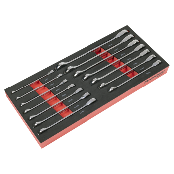 Sealey TBT49 Ratchet Spanner Set with Tool Tray 14pc