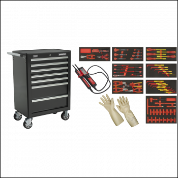 Sealey TBTECOMBO2 Insulated Tool Kit with 7 Drawer Rollcab 63pc