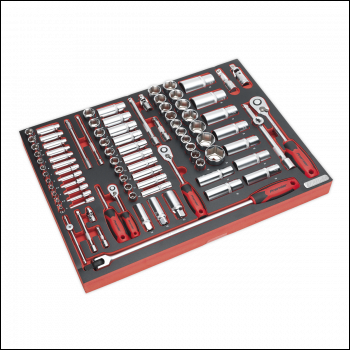 Sealey TBTP02 Premier Platinum Socket Set with Tool Tray 1/4 inch , 3/8 inch  & 1/2 inch Sq Drive 91pc