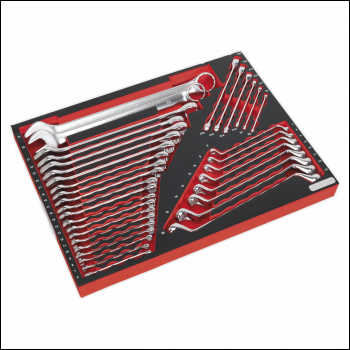Sealey TBTP03 Premier Platinum Spanner Set with Tool Tray 35pc