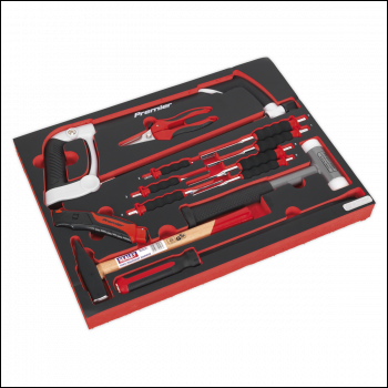 Sealey TBTP06EU Premier Platinum Hacksaw, Hammers & Punch Kit with Tool Tray 13pc